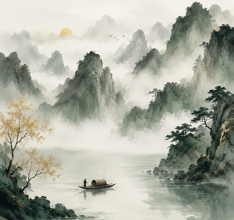 山水意境插画